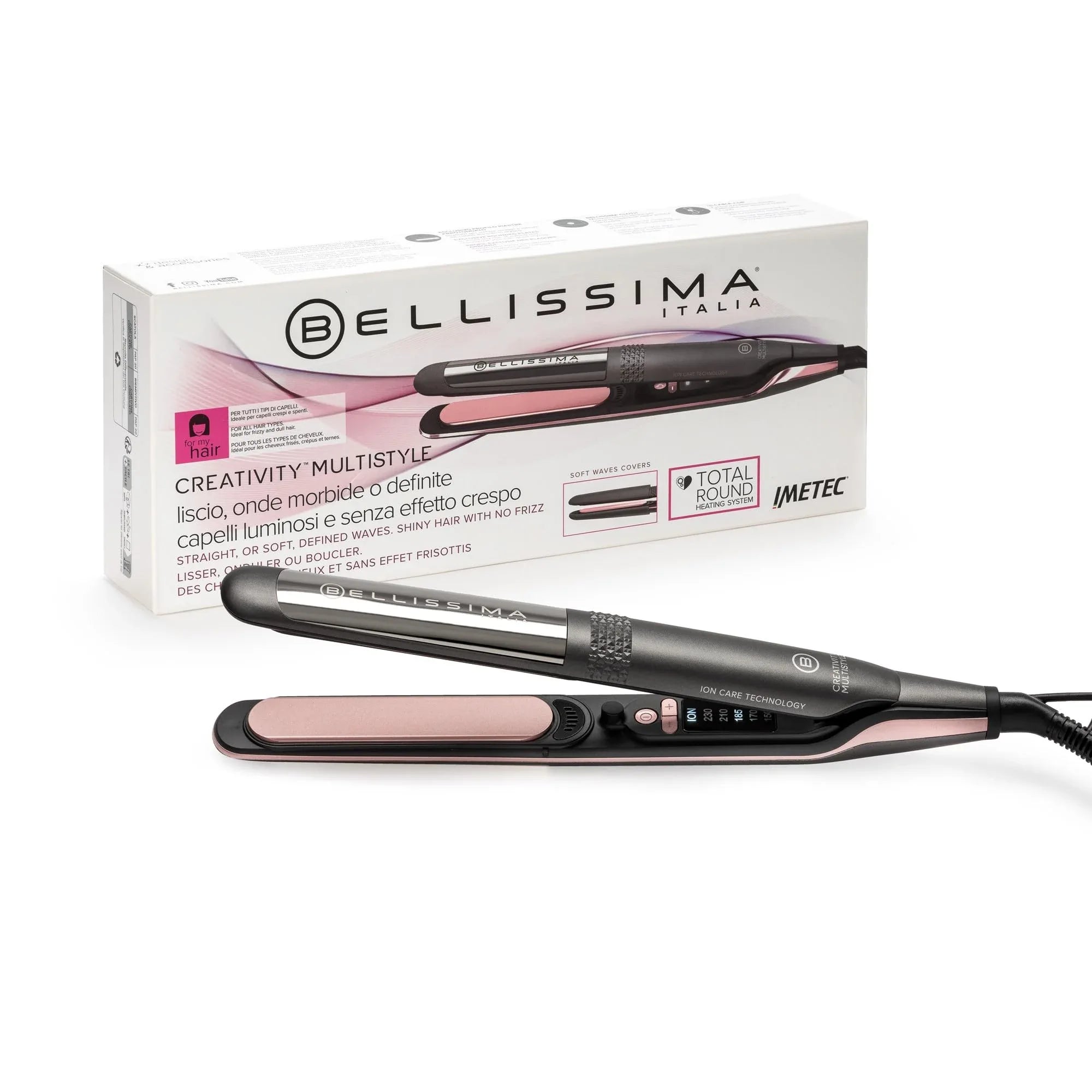 Bellissima Multistyle Ceramic Hair Straightener with Diamond Keratin Plates - Gomix Brands Outlet